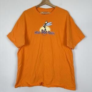 Vintage Big Dogs Miss Bee-Havin T-Shirt Orange Men Size L Funny Graphic Tee Y2K